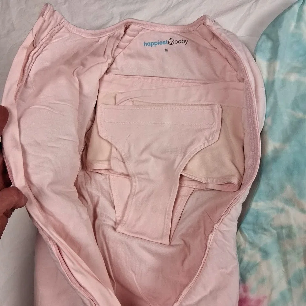Happiest Baby Swaddle Sleep Sack Lot Medium Tie Dye Solid Pink Thick Girl